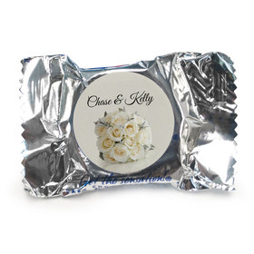 Wedding Favor Personalized York Peppermint Patties White Roses Bouquet