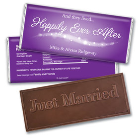Wedding Favor Personalized Embossed Chocolate Bar "Happily Ever After"