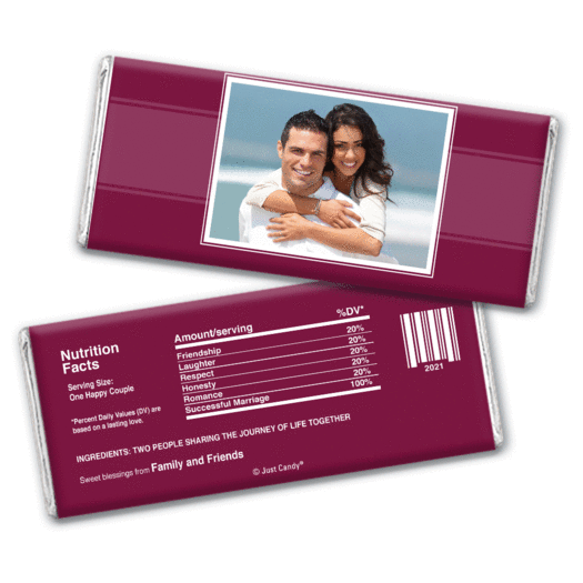 Wedding Reception Favors Personalized Chocolate Bar Photo