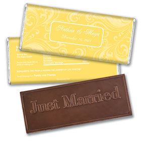 Wedding Favor Personalized Embossed Chocolate Bar Filigree