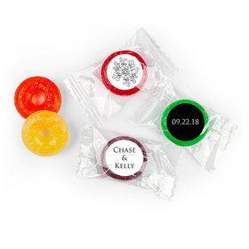 Wedding Favor Personalized Life Savers 5 Flavor Hard Candy Monogram Flower Seal
