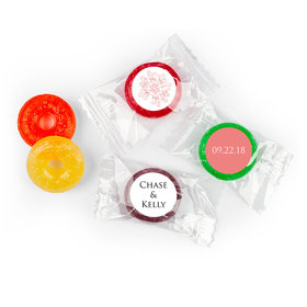 Wedding Favor Personalized Life Savers 5 Flavor Hard Candy Monogram Flower Seal