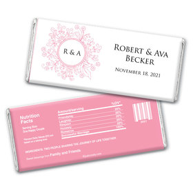 Wedding Favor Personalized Chocolate Bar Wrappers Monogram Flower Seal