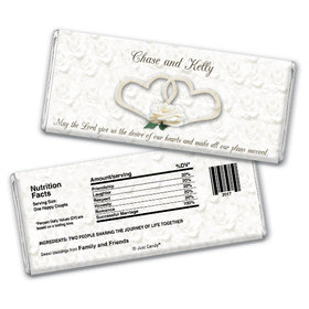 Wedding Favor Personalized Chocolate Bar Two Hearts Lord's Blessing