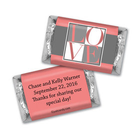 Wedding Favor Personalized Hershey's Miniatures Wrappers Pop Art Square Love