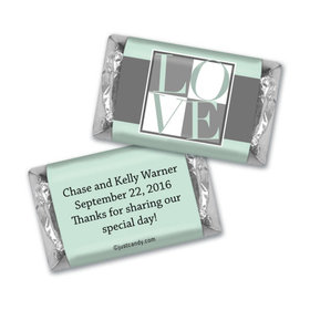 Wedding Favor Personalized Hershey's Miniatures Wrappers Pop Art Square Love