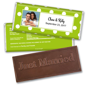 Wedding Favor Personalized Embossed Chocolate Bar Polka Dots