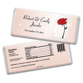 Wedding Favor Personalized Chocolate Bar Beauty and Beast Rose