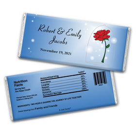Wedding Favor Personalized Chocolate Bar Wrappers Beauty and Beast Rose