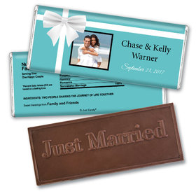 Wedding Favor Personalized Embossed Chocolate Bar Tiffany Style Gift