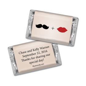Wedding Favor Personalized Hershey's Miniatures Wrappers Mustache and Lips