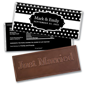 Wedding Favor Personalized Embossed Chocolate Bar Small Polka Dots
