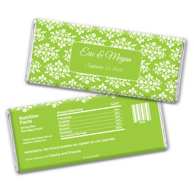 Wedding Favor Personalized Chocolate Bar Wrappers Floral Lattice