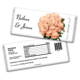 Wedding Favor Personalized Chocolate Bar Wrappers Flower Bouquets