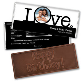 Wedding Favor Personalized Embossed Chocolate Bar Big Love Photo Cameo