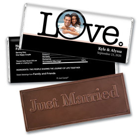 Wedding Favor Personalized Embossed Chocolate Bar Big Love Photo Cameo