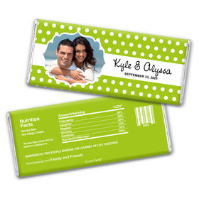 Wedding Favor Personalized Chocolate Bar Wrappers Polka Dots Framed Photo