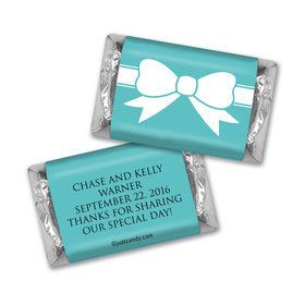 Wedding Favor Personalized Hershey's Miniatures Tiffany Theme Bow