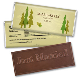 Wedding Favor Personalized Embossed Chocolate Bar Forest