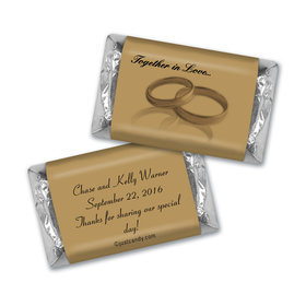 Wedding Favor Personalized Hershey's Miniatures Two Rings Gold