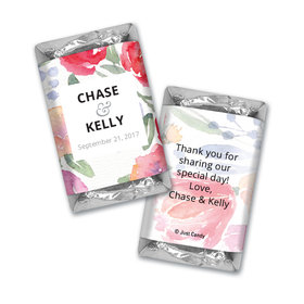 Personalized Hershey's Miniatures Watercolor Flowers Wedding Favors