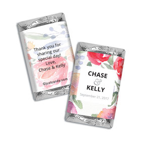 Personalized Hershey's Miniatures Wrappers Watercolor Flowers Wedding Favors