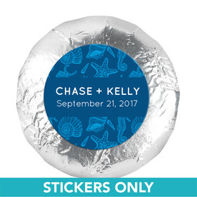Personalized Wedding Ocean Animals 1.25" Sticker (48 Stickers)