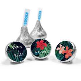 Personalized Hershey's Kisses Tropical Flowers Wedding Favors - pack of 50