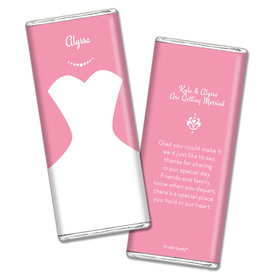 Personalized Chocolate Bar Wrappers Bride's Dress Wedding Favors