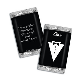 Personalized Hershey's Miniatures Wrappers Groom's Tuxedo Wedding Favors