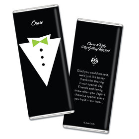 Personalized Chocolate Bar Groom's Tuxedo Wedding Favors