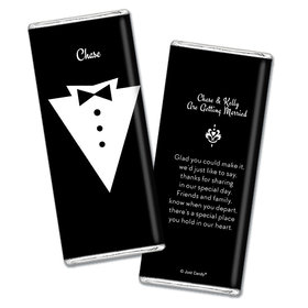 Personalized Chocolate Bar Wrappers Groom's Tuxedo Wedding Favors