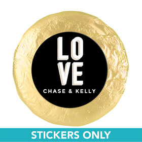 Personalized Wedding Bold Love 1.25" Sticker (48 Stickers)