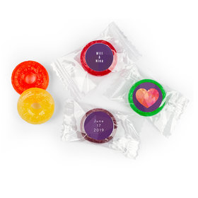 Personalized 5 Flavor Hard Candy Purple Heart Wedding Favors