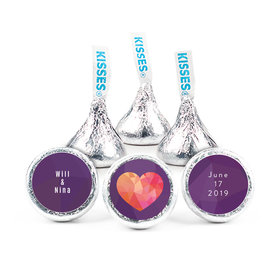 Personalized 3/4" Sticker Purple Heart Wedding Favors