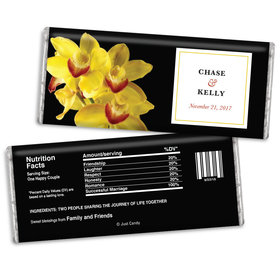 Personalized Chocolate Bar Yellow Flower Wedding Favors