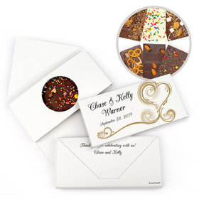 Personalized Wedding Swirl Heart Gourmet Infused Belgian Chocolate Bars (3.5oz)