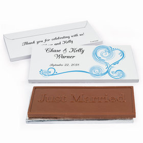 Deluxe Personalized Wedding Regal Elegance Chocolate Bar in Gift Box
