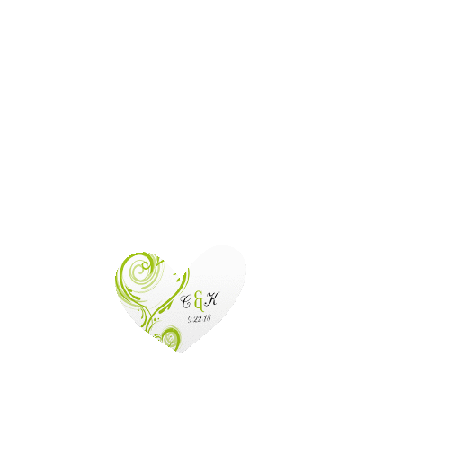 Personalized Wedding Heart Swirls Sticker for Heart Jar
