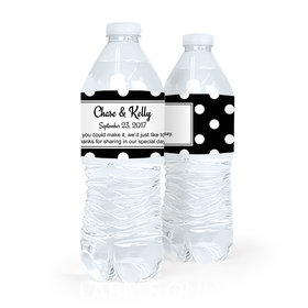 Personalized Wedding Polka Dots Water Bottle Sticker Labels (5 Labels)
