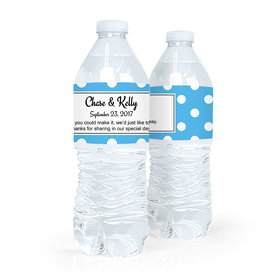 Personalized Wedding Polka Dots Water Bottle Sticker Labels (5 Labels)