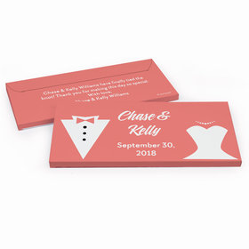 Deluxe Personalized Wedding Bride & Groom Hershey's Chocolate Bar in Gift Box