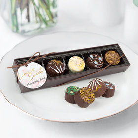 Personalized Wedding Love is Sweet Gourmet Chocolate Truffle Gift Box (5 Truffles)