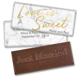 Personalized Wedding Love is Sweet Marble Embossed Chocolate Bar
