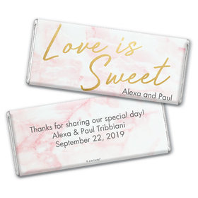 Personalized Wedding Love is Sweet Marble Chocolate Bar & Wrapper