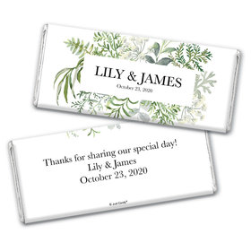 Personalized Wedding Botanical Love Chocolate Bar Wrappers