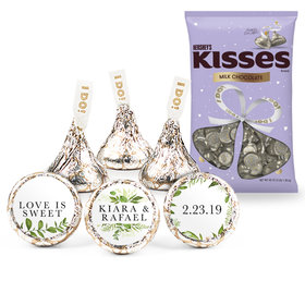 300 Pcs Personalized Wedding Candy Favors Hershey's Kisses - Botanical - Assembly Required