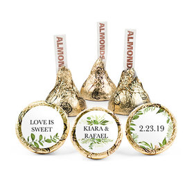 Personalized Wedding Whimsical Greenery Hershey's Kisses - pack of 50