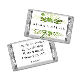 Personalized Wedding Hershey's Miniatures Wrappers Botanical Greenery