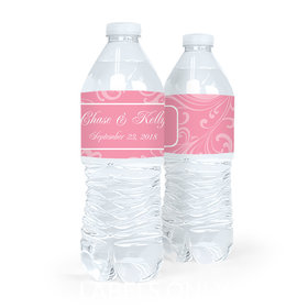 Personalized Wedding Filigree Water Bottle Sticker Labels (5 Labels)